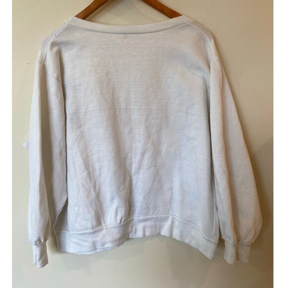 B.J. Frog Long Sleeve Looney Tunes Cotton Cardigan Sweater Cream Women's Size 42 - Picture 2 of 7